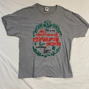Hallmark T-Shirt Unisex XL Gray Hallmark Christmas Movie Graphic Tee